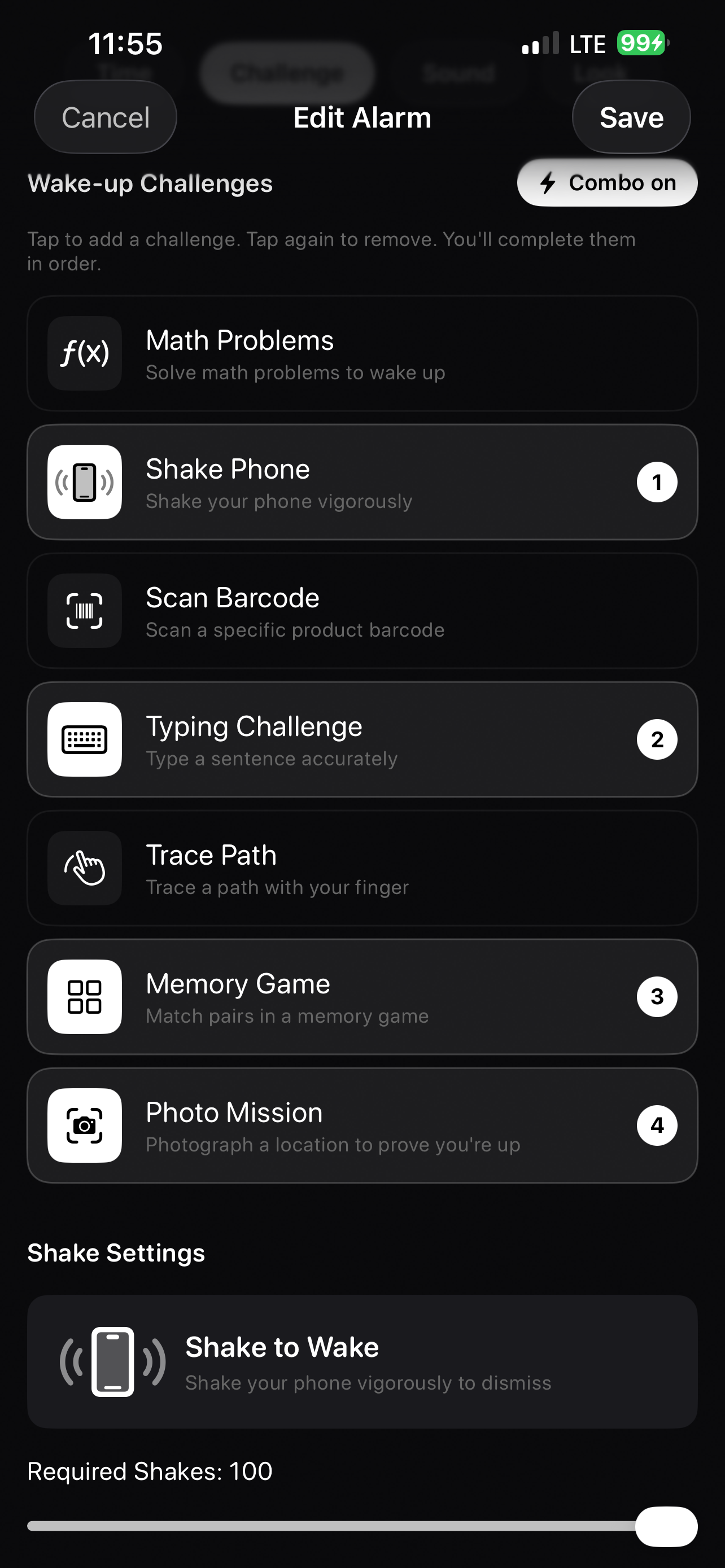 Wake-up challenge picker