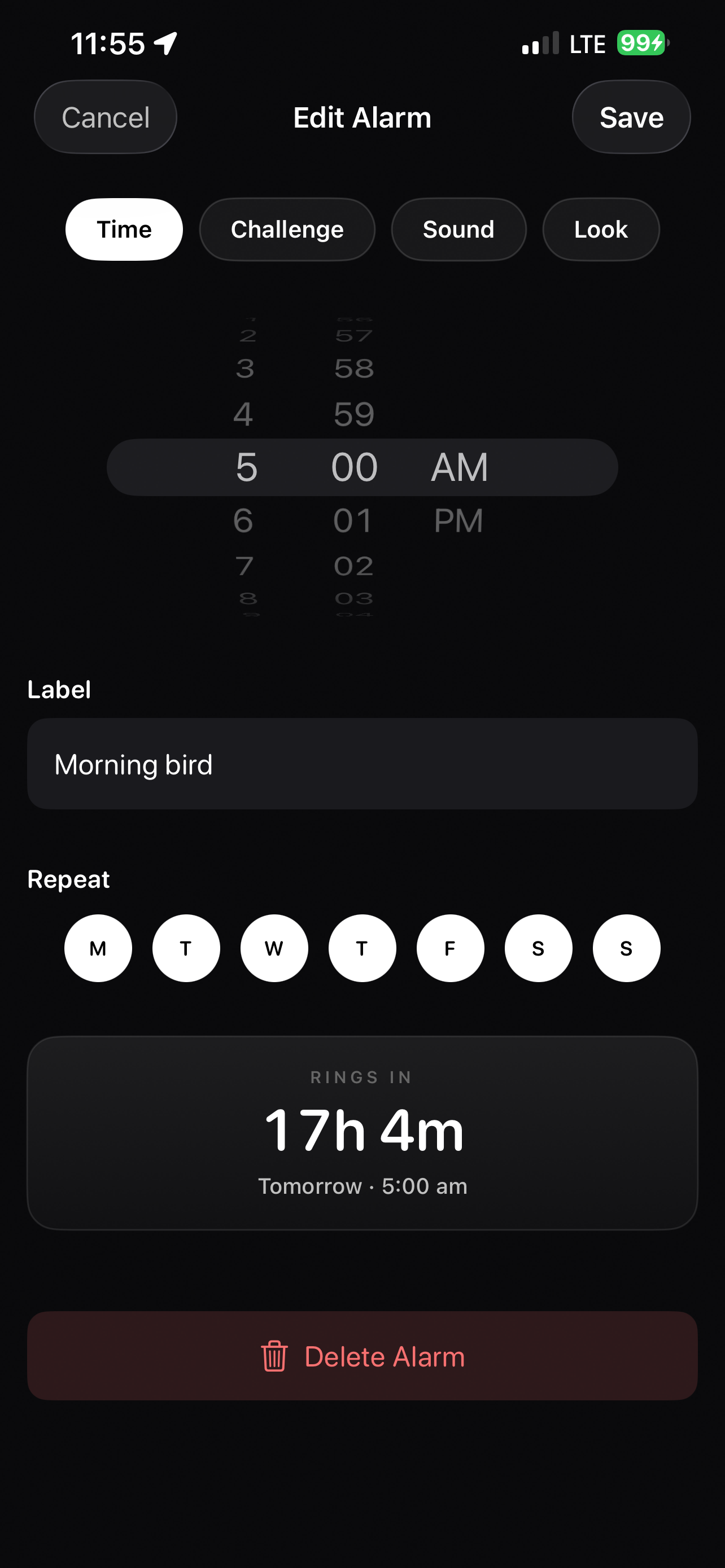 Alarm editor